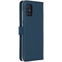 Selencia Echt Lederen Bookcase Samsung Galaxy A51 - Blauw