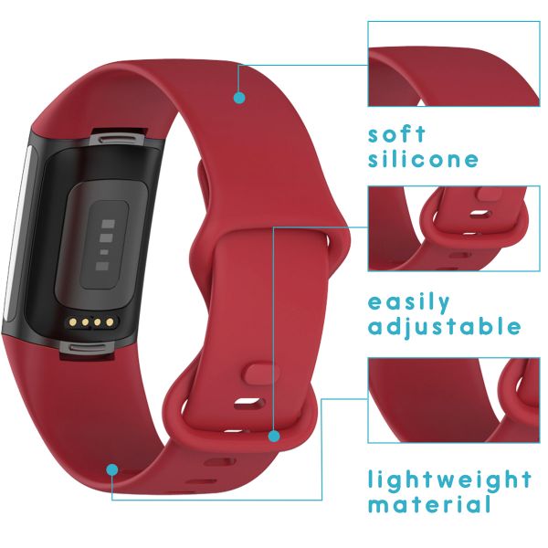 imoshion Siliconen bandje Fitbit Charge 5 / Charge 6 - Maat S - Rood