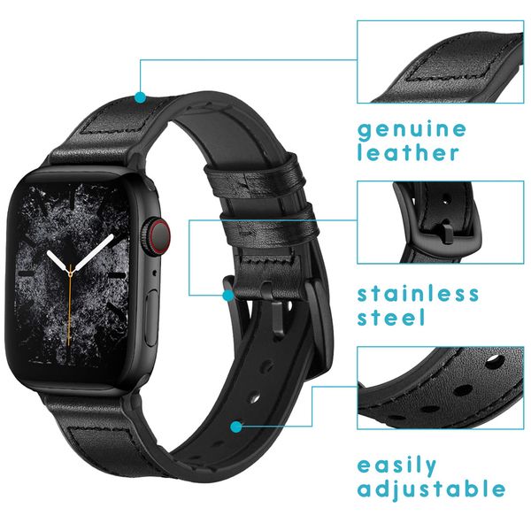 imoshion Echt lederen bandje Apple Watch Series 1-9 / SE -38/40/41 mm