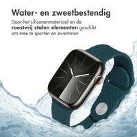 imoshion Siliconen geweven bandje Apple Watch Series 1 t/m 9 / SE (38/40/41 mm) | Series 10 / 11 (42 mm) - Donkergroen