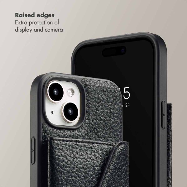 Selencia Sera Phone Case with Cord and Envelope Card Holder Apple iPhone 15 - Black