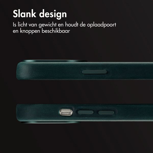 Accezz Vintage Leather Magsafe Backcover Apple iPhone 13 Pro - Smokey Green