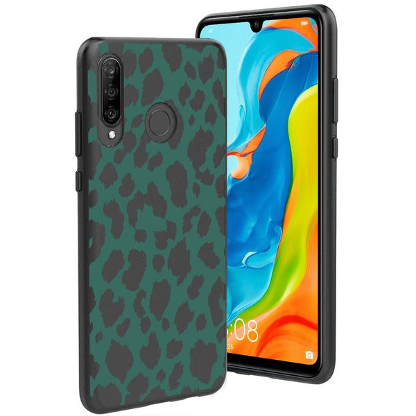 imoshion Design hoesje Huawei P30 Lite - Luipaard - Groen / Zwart