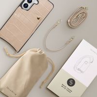 Selencia Nova Croco Phone Case with Cord and Card Holder Samsung Galaxy S26 - Beige