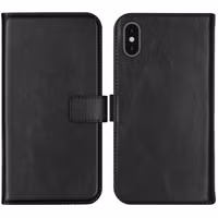 Selencia Echt Leren Bookcase iPhone X / Xs - Zwart