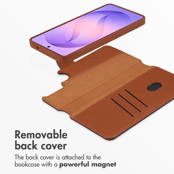 Accezz 2-in-1 Leather Bookcase with MagSafe Samsung Galaxy S26 Ultra - Sienna Brown