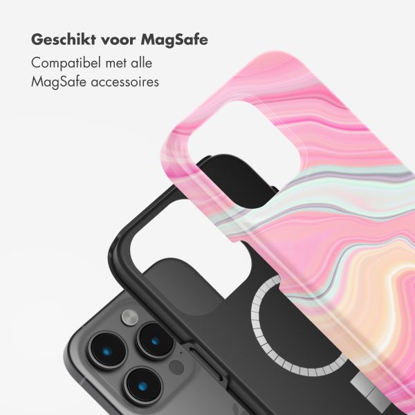 Selencia Vivid Tough Backcover met MagSafe iPhone 15 Pro Max - Pastel Lipstick Marble