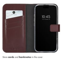 Selencia Genuine Leather Book Case Apple iPhone 16 Pro - Brown