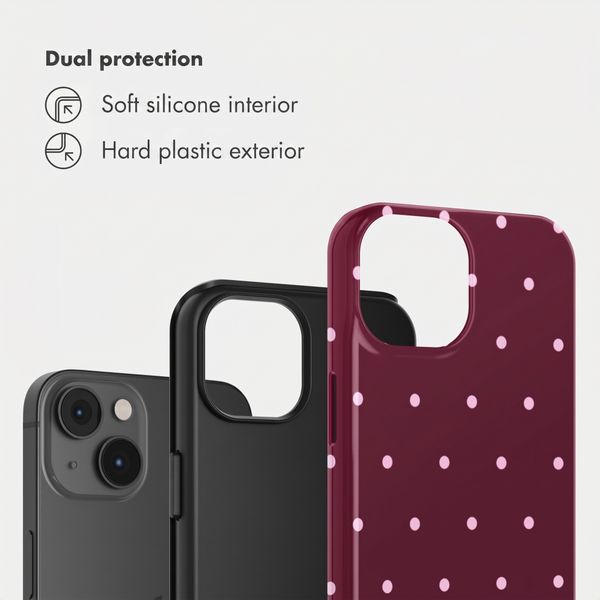 Selencia Vivid Back Cover Apple iPhone 14 - Happy Dots Burgundy