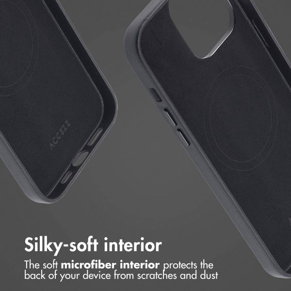 Accezz Leather Back Cover with MagSafe Apple iPhone 14 Pro Max - Onyx Black