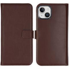 Selencia Genuine Leather Book Case Apple iPhone 15 - Brown