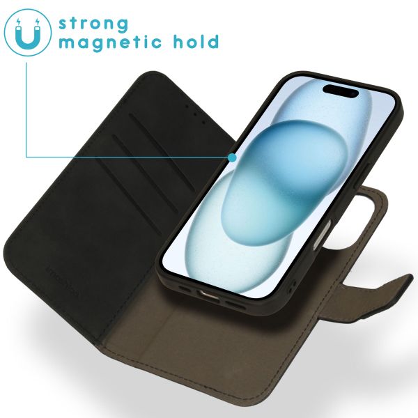 imoshion Uitneembare 2-in-1 Luxe Bookcase Apple iPhone 16 - Zwart