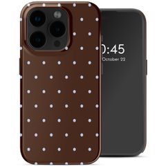 Selencia Vivid Backcover met MagSafe Apple iPhone 15 Pro - Happy Dots Chocolate
