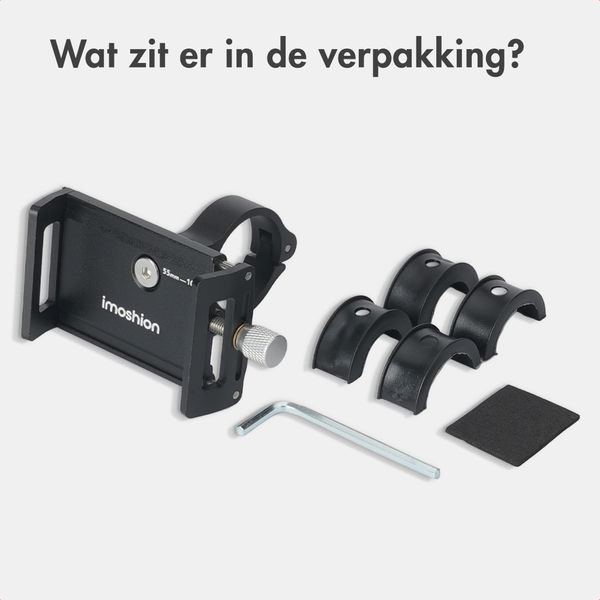 imoshion Mini Aluminium Telefoonhouder Fiets - Lichtgewicht - Universeel - Zwart