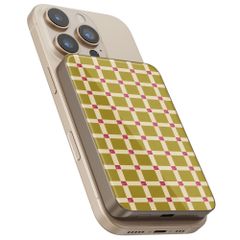 Selencia Vivid Powerbank 5.000 mAh - Draadloze Powerbank - MagSafe en Qi - Desert Gold / Check This Olive