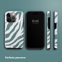 Selencia Vivid Tough Backcover iPhone 15 Pro - Colorful Zebra Pine Blue