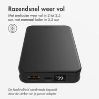 Accezz Powerbank 10.000 mAh met geïntegreerde kabels - Quick Charge en Power Delivery - Zwart