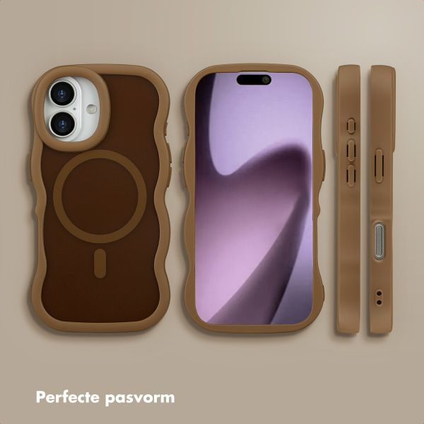 Selencia Wavy Backcover met MagSafe Apple iPhone 17 - Mocha Brown