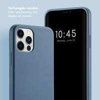 Selencia Backcover met luxe polskoord iPhone 12 (Pro) - Blauw