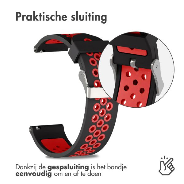 imoshion Siliconen sport bandje - Universeel 24 mm aansluiting - Zwart/Rood