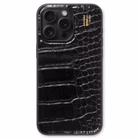 iDeal of Sweden Vegan Leather Backcover Apple iPhone 15 Pro Max - Black Croco