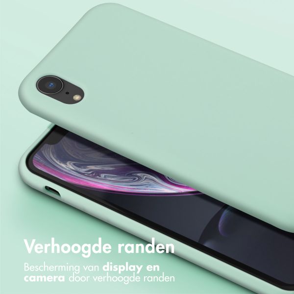 Selencia Siliconen hoesje met afneembaar koord Apple iPhone Xr - Turquoise