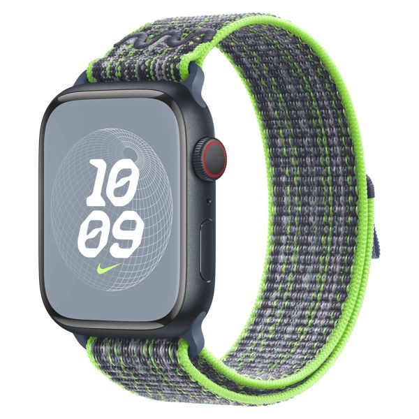 Apple Nike Sport Loop Band Apple Watch Series 1 t/m 10 / SE / Ultra (2) (44/45/46/49 mm) - Bright Green/Blue