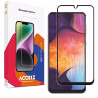Accezz Gehard Glas Full Cover Screenprotector voor de Samsung Galaxy A50 / A30s / M31 - Zwart