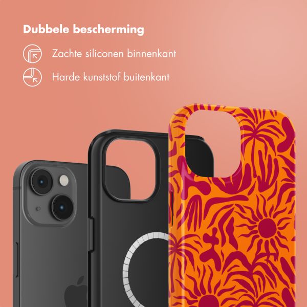 Selencia Vivid Tough Backcover met MagSafe iPhone 14 - Tropical Vibes Apricot