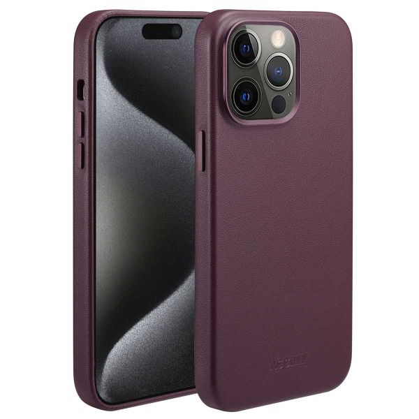 Accezz MagSafe Leather Backcover iPhone 15 Pro Max - Heath Purple