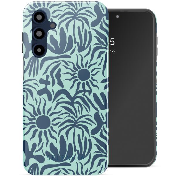 Selencia Vivid Tough Backcover Samsung Galaxy A16 - Tropical Vibes Light Blue