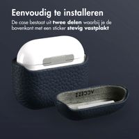 Accezz Echt Leren Case AirPods 4  Donkerblauw