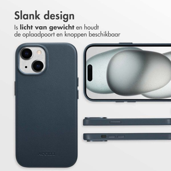 Accezz MagSafe Leather Backcover Apple iPhone 15 - Nightfall Blue