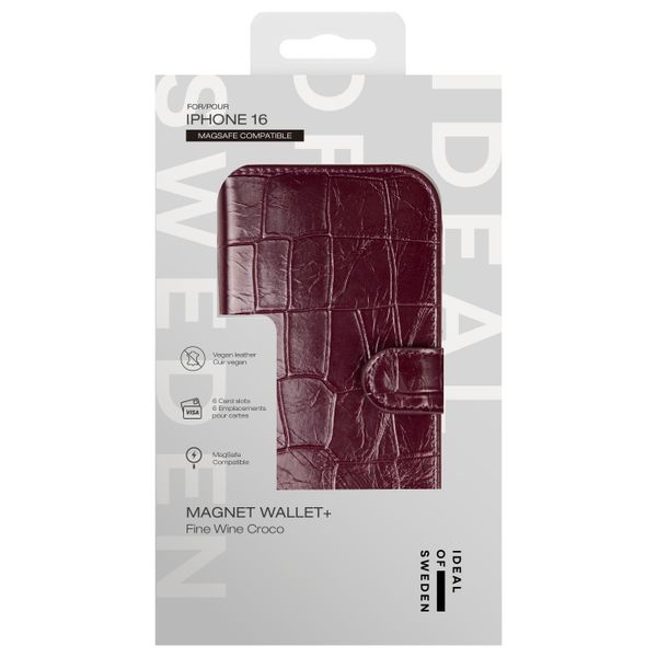 iDeal of Sweden Magnet Wallet+ Bookcase Apple iPhone 16 - Fine Wine