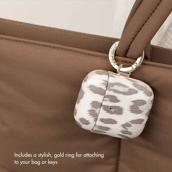 Selencia Sabi case leopard print  Apple AirPods 1 / 2 - Soft Ivory