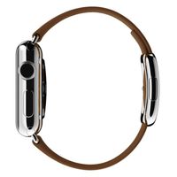 Apple Leather Band Modern Buckle Apple Watch Series 1 t/m 9 / SE (38/40/41 mm) | Series 10 (42 mm) - Maat M - Brown