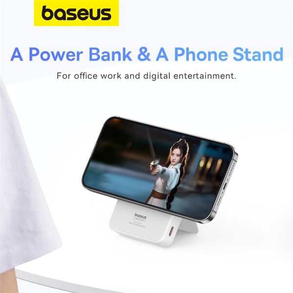 Baseus MagPro | 5.000 mAh powerbank - 20 watt - Wit