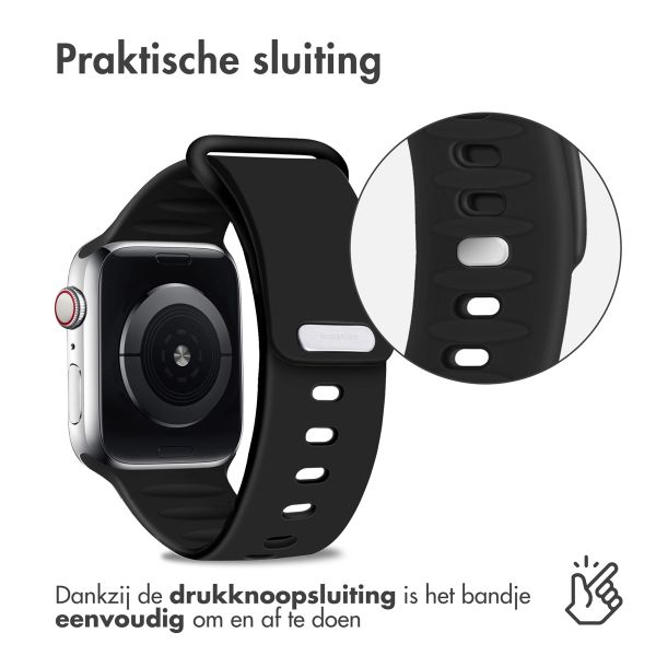 imoshion Siliconen bandje Apple Watch Series 1-9 / SE - 38/40/41 mm / Series 10 - 42 mm - Zwart