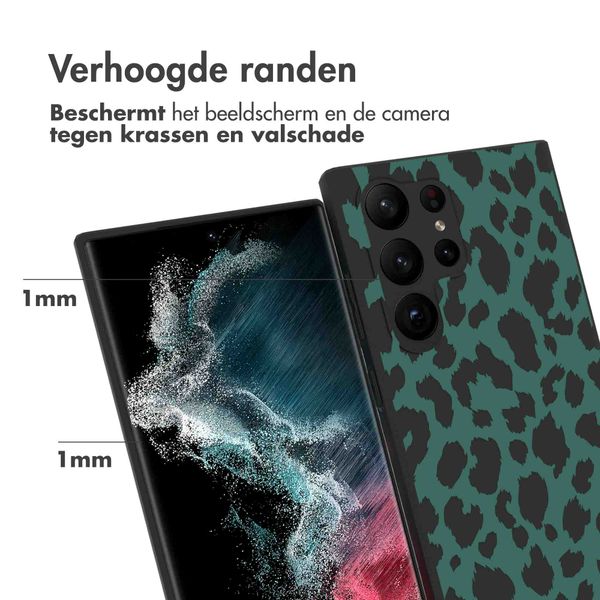 imoshion Design hoesje Samsung Galaxy S23 Ultra - Luipaard - Groen / Zwart