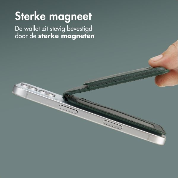 Accezz Leren Wallet met standaard - Geschikt voor MagSafe en Qi2 - Cedar Green