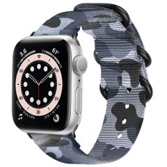 imoshion Rugged Nylon bandje Apple Watch Series 1 - 9 / SE (38/40/41 mm) | Series 10 / 11 (42 mm) - Camouflage Grey