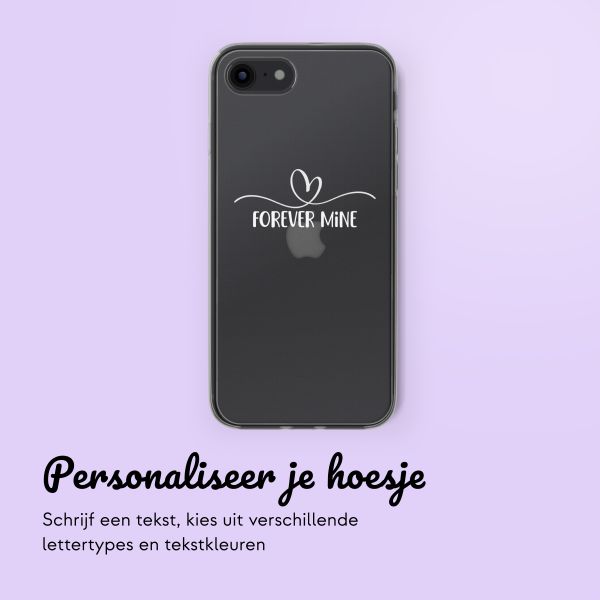 Gepersonaliseerd hoesje met sierlijk hartje iPhone SE (2022 / 2020) / 8 / 7 - Transparant