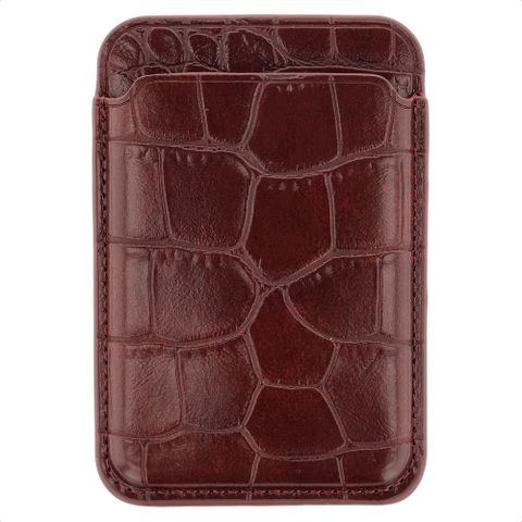 Selencia Croco Card Holder with MagSafe - Burgundy
