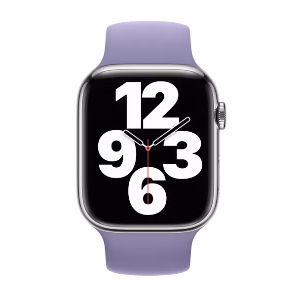 Apple Siliconen solobandje Apple Watch | 38/40/41/42 mm - Maat 4 - English Lavender