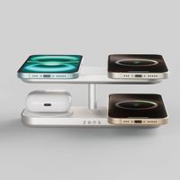 Zens Quattro Wireless Charger Pro 4 - Draadloos oplaadstation - Geschikt voor Qi2 en MagSafe - Wit