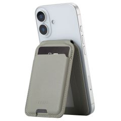 Accezz Leren Wallet met standaard - Geschikt voor MagSafe en Qi2 - Light Grey