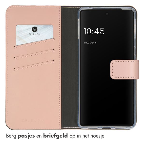 Selencia Echt Lederen Bookcase Google Pixel 7 Pro - Dusty Pink