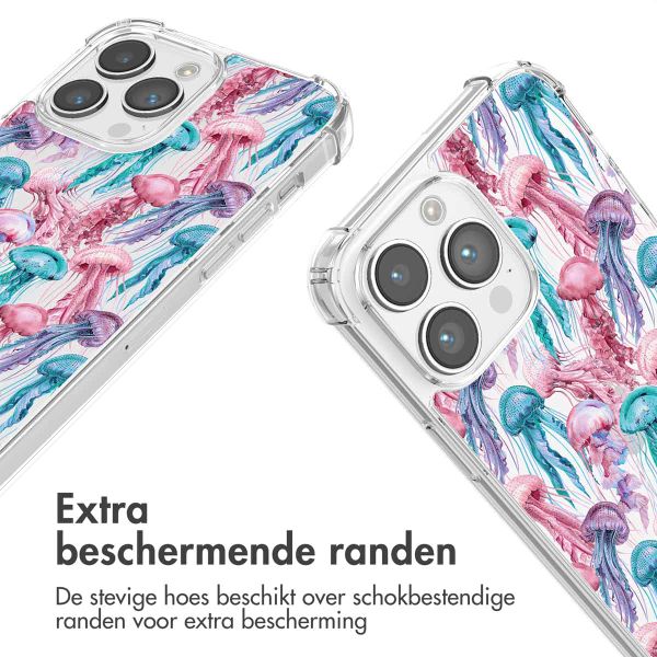 imoshion Design hoesje met koord iPhone 14 Pro Max - Jellyfish Watercolor