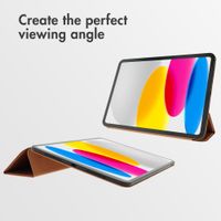 Accezz Leather Trifold Bookcase Apple iPad 11 (2025) 11 inch A16 / iPad 10 (2022) 10.9 inch - Cognac