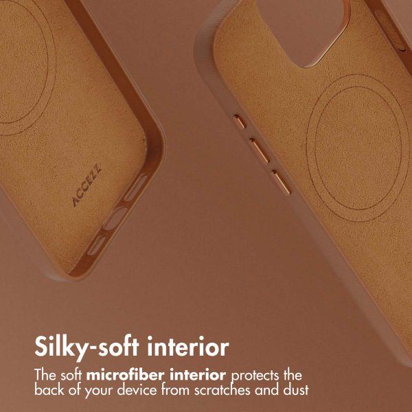 Accezz Leather Back Cover with MagSafe Apple iPhone 15 Pro Max - Sienna Brown